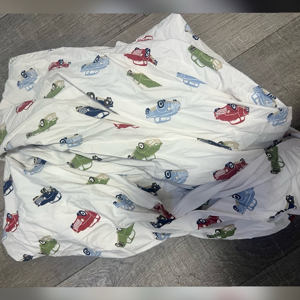 Pottery Barn Kids car automobile print fitted bedsheet Size FULL